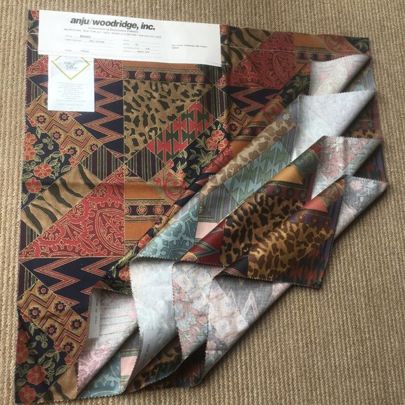 Decorative Fabric. Patchwork Pattern. 4 pcs. 26X26 - Picture 3 of 7